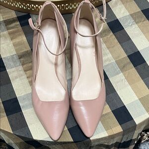 Nine West Tan Pointed-Toe Ankle-Strap Pumps